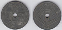 Belgien 25 Centimes Belgien König Leopold III., 25 Centimes 1942, Kursmünze. Erhaltung siehe Scan! -