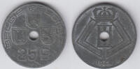 Belgien 25 Centimes Belgien König Leopold III., 25 Centimes 1944, Kursmünze. Erhaltung siehe Scan! -