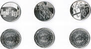 Frankreich 3 x 5 Euro 5 Euro Silber-Kursgedemünzenset, Werte der Republik Liberté, siehe Scan -