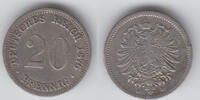 Deutsches Kaiserreich 20 Pfennig Kaiserreich, Kursmünze 20 Pfennig 1876 D, Erhaltung siehe Scan! -