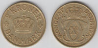 Dänemark 2 Kroner Kursmünze 2 Kronen 1926, Christian X., siehe Scan -