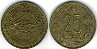 Äquatorialafrikanische Staaten - Kamerun 25 Francs Kamerun, Kursmünze 25 Francs 1958, siehe Scan -