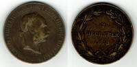 Haus Habsburg - Österreich / Orden + Ehrenzeichen Bronzemedaille ohne Henkel Österreich-Ungarn, Franz Joseph I., Militärmedaille, 25. Regierungsjubiläum -
