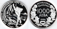 Bulgarien 1000 Leva Silbergedenkmünze Olympische Spiele Nagano 1998 -