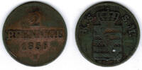 Sachsen 2 Pfennig 1856 F Königreich Sachsen, Kursmünze 2 Pfennige (Schei... 5,00 EUR Differenzbesteuert nach §25a UStG zzgl. 6,00 EUR Versand