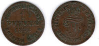 Mecklenburg-Schwerin 1 Pfennig Friedrich Franz II., 1 Pfennig 1872 B, siehe Scan! -