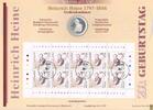 BRD 10 DM Numisblatt Heinrich Heine, 1997 D, Silber!
