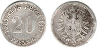 Deutsches Kaiserreich 20 Pfennig Kaiserreich, Kursmünze 20 Pfennig 1874 B, Erhaltung siehe Scan! -