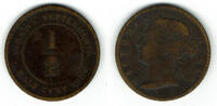 Straits Settlements 1/4 Cent Straits Settlements, Kursmünze 1/2 Cent, Victoria, siehe Scan! -