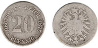 Deutsches Kaiserreich 20 Pfennig Kaiserreich, Kursmünze 20 Pfennig 1875 A, Erhaltung siehe Scan! -