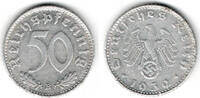Drittes Reich 50 Pfennig Drittes Reich, Kursmünze 50 Pfennig 1939 B, Aluminium! Siehe Abbildung -