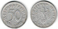Drittes Reich 50 Pfennig Drittes Reich, Kursmünze 50 Pfennig 1939 F, Aluminium! Siehe Abbildung -