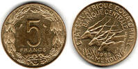 Äquatorialafrikanische Staaten - Kamerun 5 Francs Kamerun, Kursmünze 5 Francs 1965, siehe Scan -