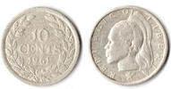 Liberia 10 Cents Republik Liberia, Silberkursmünze, 10 Cents 1961, Erhaltung siehe Scan -