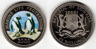 Somalia 250 Schillings Somalia, Marine Life Protection - Pinguine, teilcoloriert -