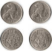 Belgien 2 x 1 Franc Belgien König Leopold III., 1 Franc 1939 und 1940, Erhaltung siehe Scan! -