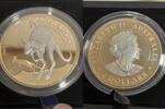 Australien 2 Dollars Australien 2022, 2 Unzen 999er Silber, Kanguruh - Kangaroo, m. Goldauflage, Etui -