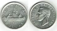 Kanada 1 Dollar Kanada, 1 Dollar 1952, Kanu, 23,33 g 800er Silber! -