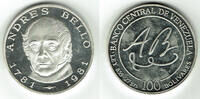 Venezuela 100 Bolivares Silbergedenkmünzemünze 100 Bolivares 1981 Andres Bello, siehe Scan! -