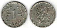Finnland 1 Markka Finnland, Kursmünze 1933, 1 Markka, Erhaltung siehe Scan! -