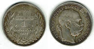 Ungarn 1 Korona Kursmünze 1 Krone 1894, Franz Josef I., siehe Scan -