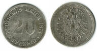 Deutsches Kaiserreich 20 Pfennig Kaiserreich, Kursmünze 20 Pfennig 1876 D, Erhaltung siehe Scan! -
