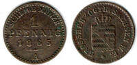 Sachsen-Weimar-Eisenach 1 Pfennig Kursmünze, (Scheidemünze), Karl Alexander (1853-1901), Erhaltung siehe Scan -