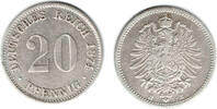 Deutsches Kaiserreich 20 Pfennig Kaiserreich, Kursmünze 20 Pfennig 1874 B, Erhaltung siehe Scan! -