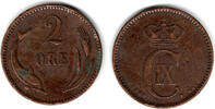 Dänemark 2 Öre Dänemark 1889, 2 Öre, Christian IX., Erhaltung siehe scan! -