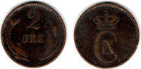 Dänemark 2 Öre Dänemark 1881, 2 Öre, Christian IX., Erhaltung siehe scan! -
