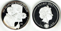 Nauru 1 Dollar Nauru 1 Dollars, Martin Luther, Reformation, 1 Unze Feinsilber -