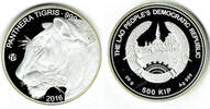 Laos 500 Kip Silbergedenkmünze Tiger 2016 -