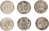 Dänemark / Schweden 10 Öre Dänemark 1904, 1905, 10 Öre Silber plus 10 Öre Schweden 1911 -