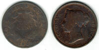 Straits Settlements - East India Company 1 Cent Straits Settlements, Kursmünze Cent, Victoria, siehe Scan! -