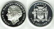 Jamaika 5 Dollars Jamaica, Silbergedenkmünze Premier Norman Manley -