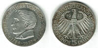 BRD 5 DM Deustchland, 5 DM 1957 J, Joseph Freiherr von Eichendorff, Erhaltung siehe Scan! -