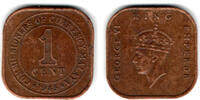 Malaya und Britisch Borneo 1 Cent Malaya und Britisch Borneo, 1 Cent Kursmünze, Georg VI., siehe Scan! -