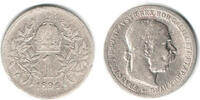 Österreich 1 Krone Kursmünze 1 Krone 1896, Franz Josef I.! -
