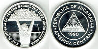 Nicaragua 10000 Cordobas Silbergedenkmünze Olympische Spiele Barcelona 1992 -