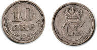 Dänemark 10 Öre Dänemark 1915, 10 Öre, Christian X., Erhaltung siehe scan! -