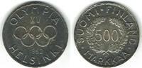 Finnland 500 Markkaa Finnland, Kursmünze 1952, 500 Markaa Olympiade Helsinki, siehe Scan! -