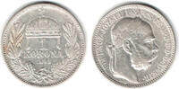 Ungarn 1 Korona Kursmünze 1 Krone 1893, Franz Josef I.! -
