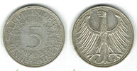 BRD 5 DM Bundesrepublik Deutschland, 5 DM Silberadler 1963 J, Erhaltung siehe Scan -