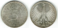 BRD 5 DM Bundesrepublik Deutschland, 5 DM Silberadler 1967 D, Erhaltung siehe Scan -