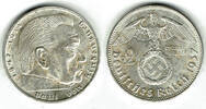Drittes Reich 2 Reichsmark Drittes Reich, 2 Reichsmark 1937 A, Hindenburg mit HK! -