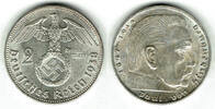 Drittes Reich 2 Reichsmark Drittes Reich, 2 Reichsmark 1938 E, Hindenburg mit HK! -