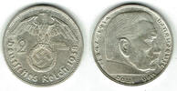 Drittes Reich 2 Reichsmark Drittes Reich, 2 Reichsmark 1938 G, Hindenburg mit HK! -