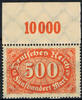 Deutsches Reich 500 Mark Deutsches Reich, Mi.-Nr. 251 POR, Freimarken Ziffer im Queroval -
