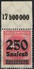 Deutsches Reich 250000 Mark Deutsches Reich, Mi.-Nr. 295 POR, <i>Freimarke Ziffern im Rechteck</i> -