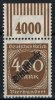 Deutsches Reich 400 Mark Mi.-Nr. D 80 WOR, 2\'9\'2, <i>Dienstmarken Teilauflage Ziffern im Kreis</i> -